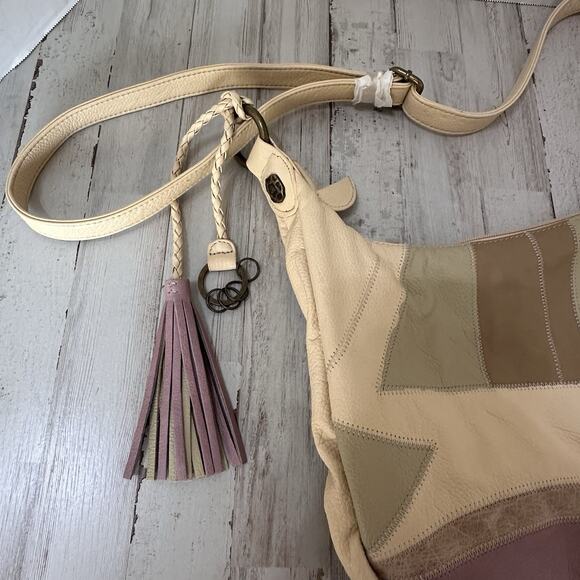 CHI Carlos Falchi Purse Shoulder Bag Cowhide Leather Patchwork Y2K Retro 70s Zip - Picture 4 of 11